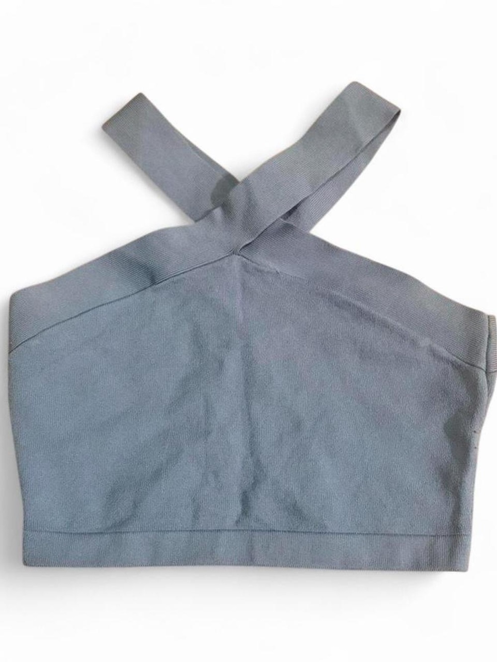 Aritzia Babaton Sculpt Knit Top Medium M Periwinkle Blue Cropped Halter Tank